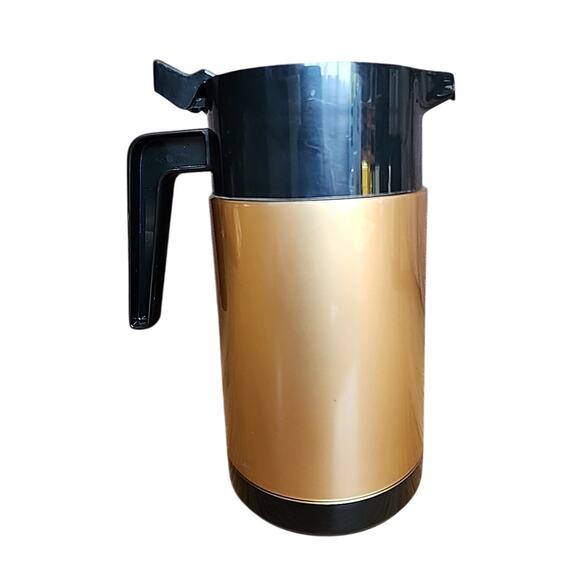 Hormel Coffee Carafe Insulated Coffee Server Gold Tone & Black Retro Vintage - Picture 3 of 9